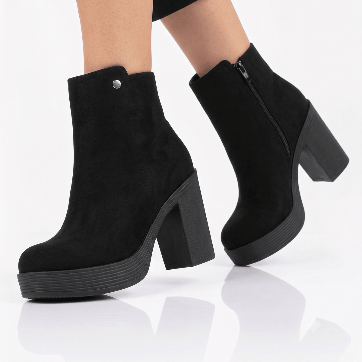 Botin De Mujer Negro Alto (BA146.N) - Gabybru Calzados