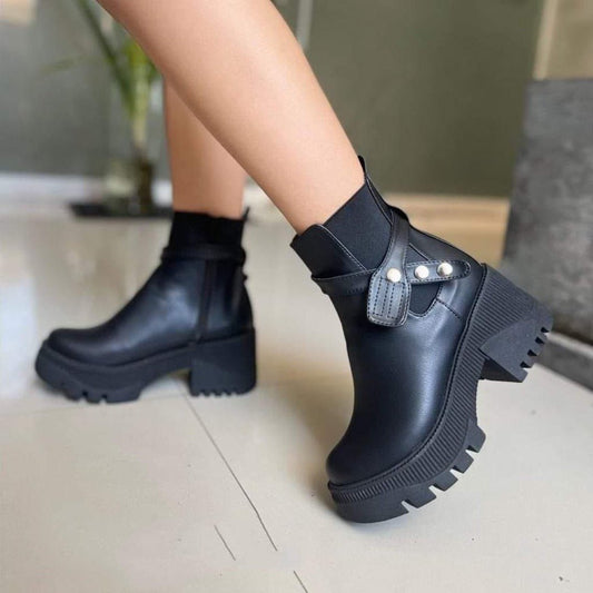 Botin de mujer Negro Alto (BA41.N) - Gabybru Calzados