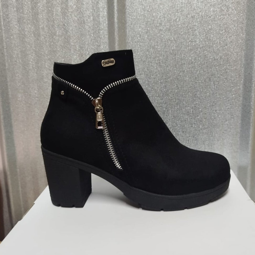 Botin de Mujer Negro Alto (BA57.N) - Gabybru Calzados