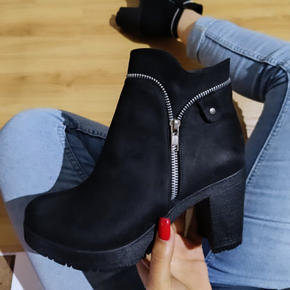 Botin de Mujer Negro Alto (BA57.N) - Gabybru Calzados