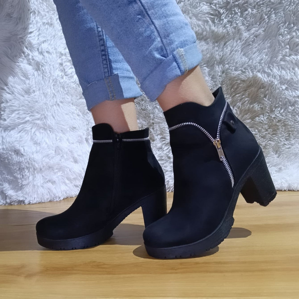 Botin de Mujer Negro Alto (BA57.N) - Gabybru Calzados
