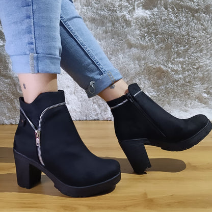 Botin de Mujer Negro Alto (BA57.N) - Gabybru Calzados