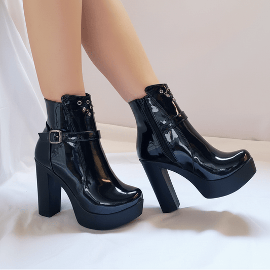 Botin de Mujer Negro Alto (BA60.H) - Gabybru Calzados
