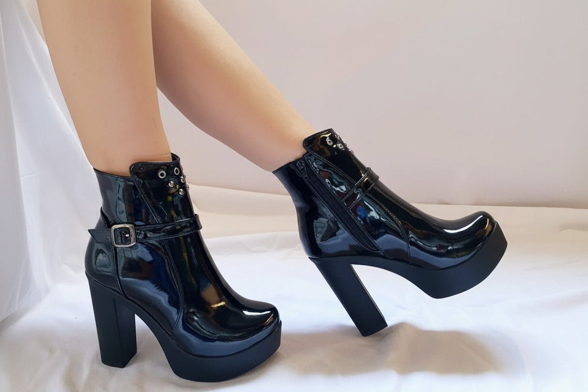 Botin de Mujer Negro Alto (BA60.H) - Gabybru Calzados