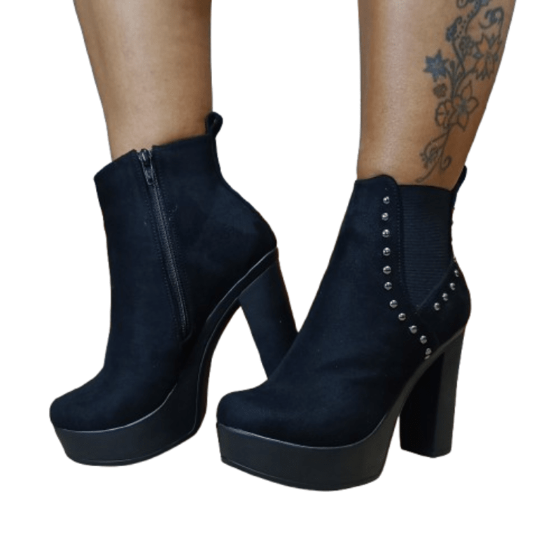 Botin de Mujer Negro Alto (BA660.N) - Gabybru Calzados