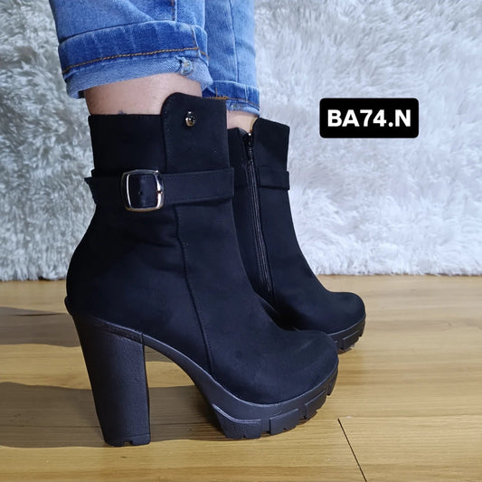 Botin de Mujer Negro Alto (BA74.N) - Gabybru Calzados