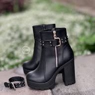 Botin de mujer negro Alto Liviano (BA115.E) - Gabybru Calzados