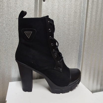 Botin De Mujer negro Alto Liviano (BA121.n) - Gabybru Calzados
