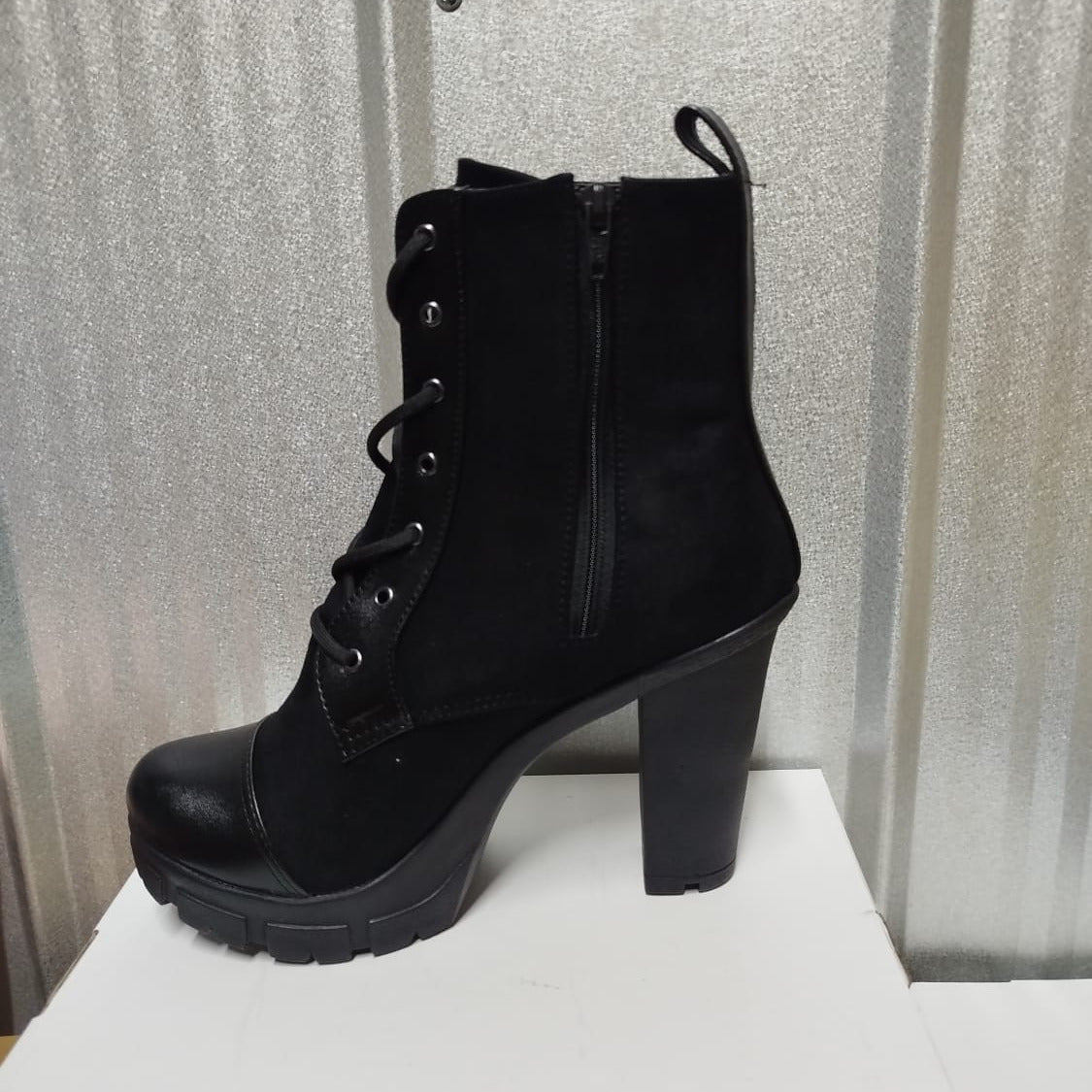 Botin De Mujer negro Alto Liviano (BA121.n) - Gabybru Calzados