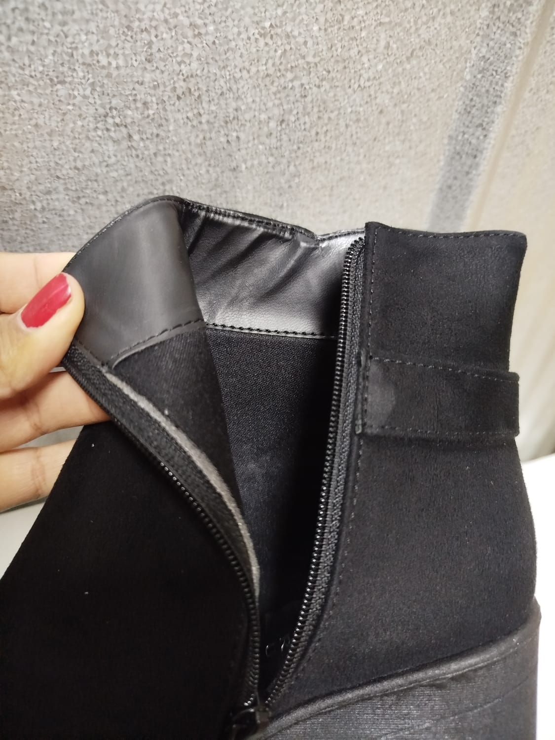 Botin de Mujer Negro Alto medio Gamuza (BA123.N) - Gabybru Calzados