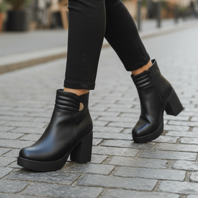 Botin De Mujer Negro (BA101.E) - Gabybru Calzados