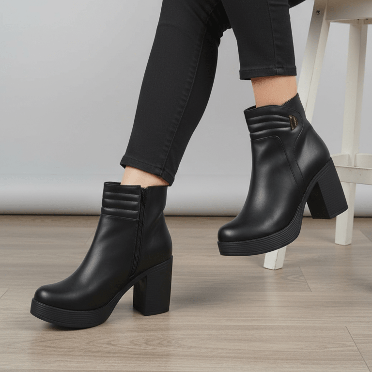 Botin De Mujer Negro (BA101.E) - Gabybru Calzados