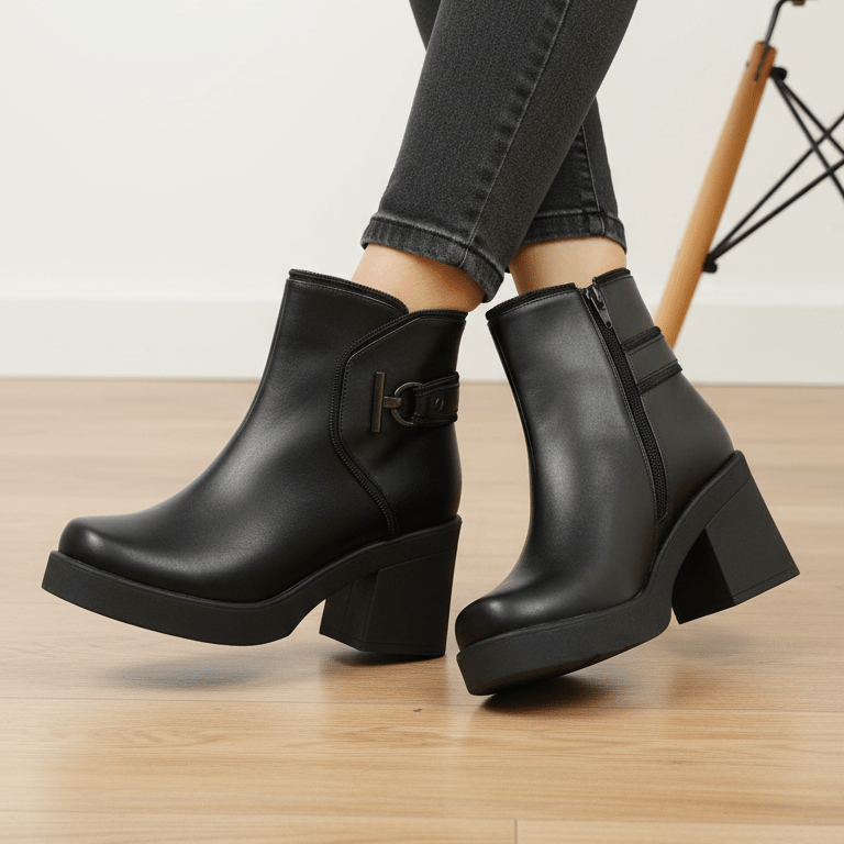 Botin De Mujer Negro (BA102.N) - Gabybru Calzados