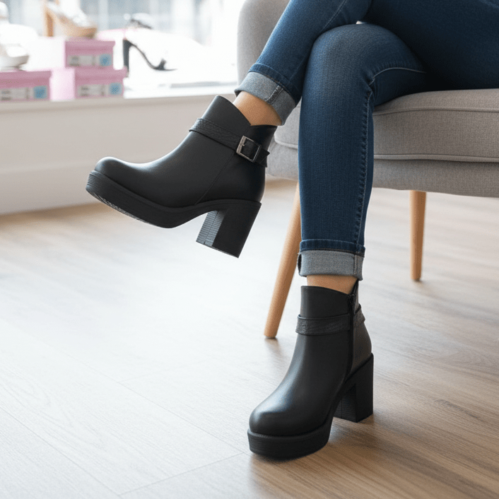 Botin De Mujer negro (BA111.E) - Gabybru Calzados