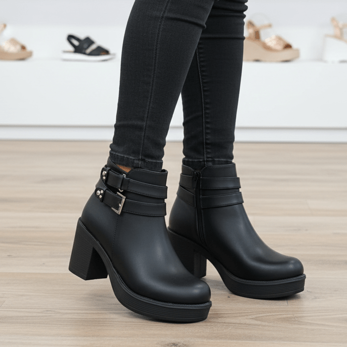 Botin De Mujer negro (BA112.E) - Gabybru Calzados