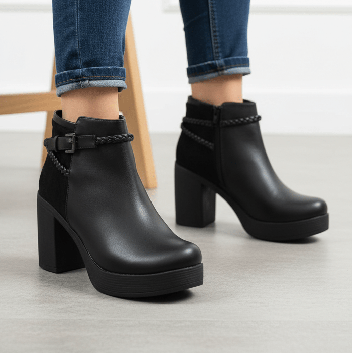 Botin De Mujer Negro (BA116.E) - Gabybru Calzados