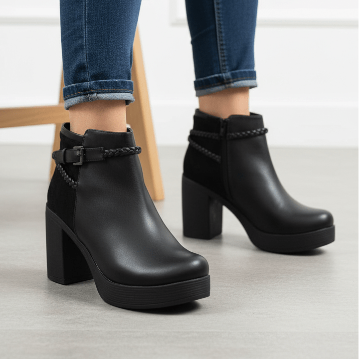 Botin De Mujer Negro (BA116.E) - Gabybru Calzados