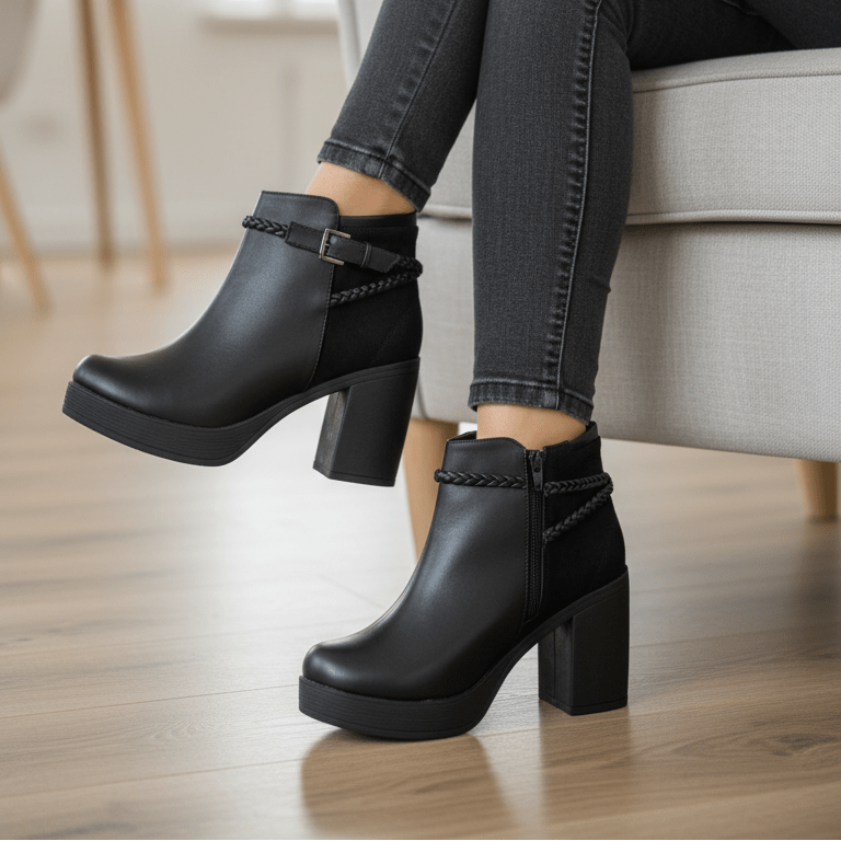 Botin De Mujer Negro (BA116.E) - Gabybru Calzados