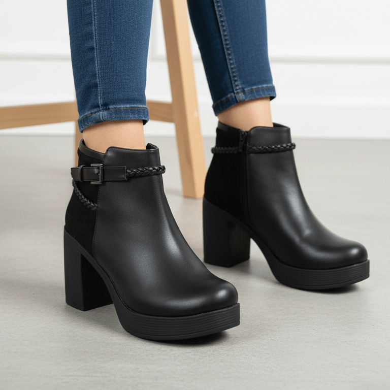 Botin De Mujer Negro (BA116.E) - Gabybru Calzados
