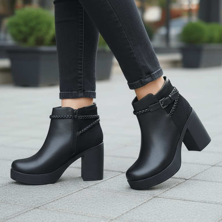 Botin De Mujer Negro (BA116.E) - Gabybru Calzados
