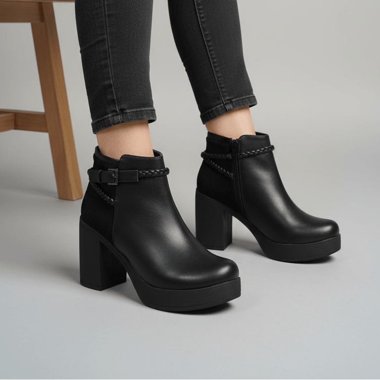 Botin De Mujer Negro (BA116.E) - Gabybru Calzados