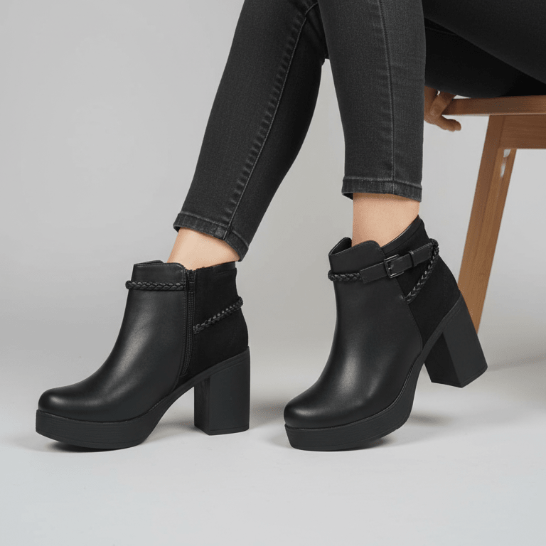Botin De Mujer Negro (BA116.E) - Gabybru Calzados