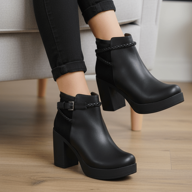 Botin De Mujer Negro (BA116.E) - Gabybru Calzados
