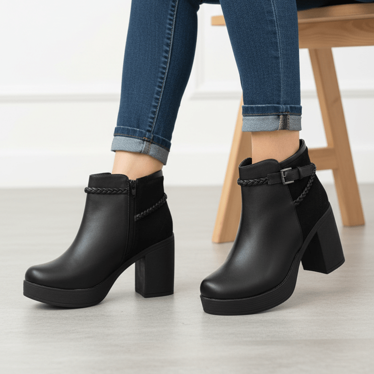 Botin De Mujer Negro (BA116.E) - Gabybru Calzados