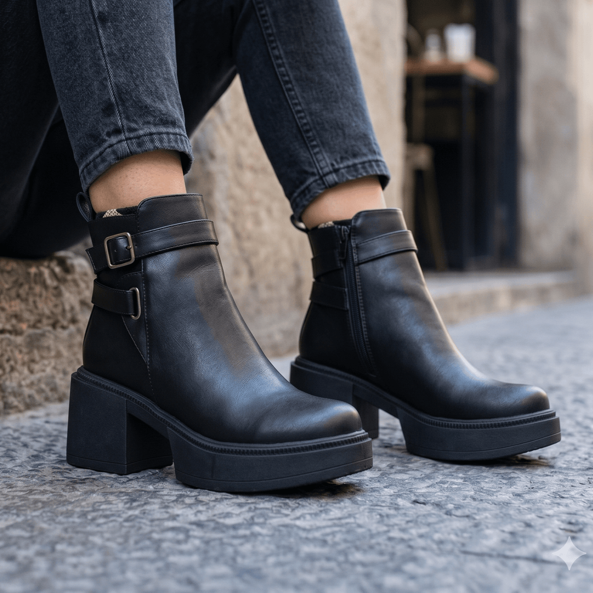 Botin De Mujer Negro (BA120.N) - Gabybru Calzados