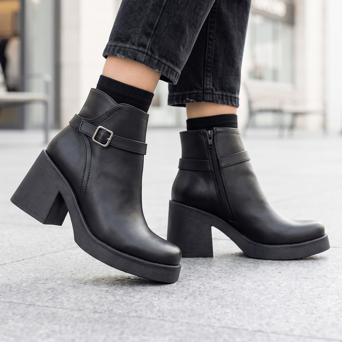 Botin De Mujer Negro (BA123.E) - Gabybru Calzados