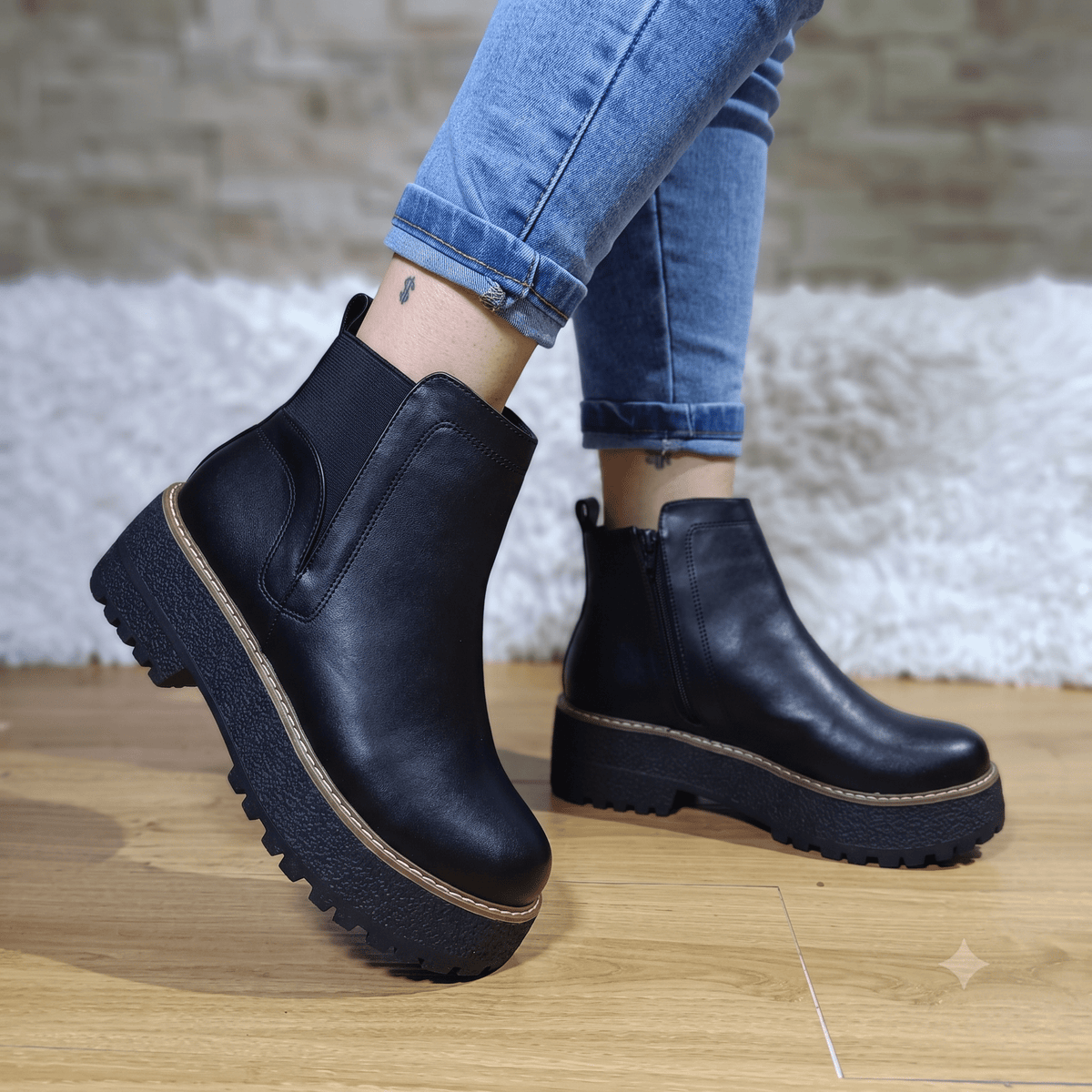 Botin de Mujer Negro (BA40.Ec) - Gabybru Calzados