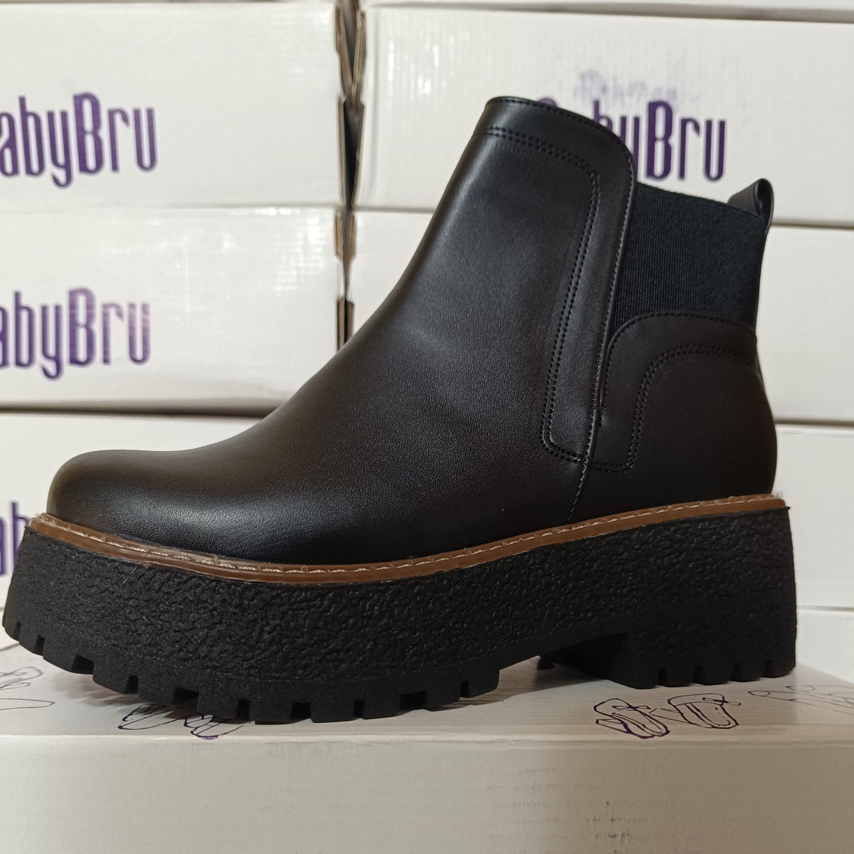 Botin de Mujer Negro (BA40.Ec) - Gabybru Calzados