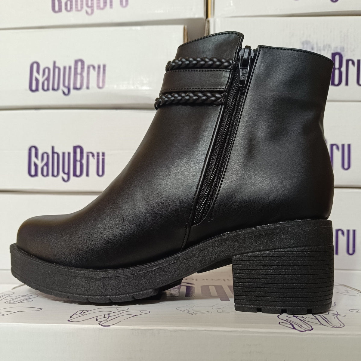 Botin de Mujer Negro (BA42.Ec) - Gabybru Calzados