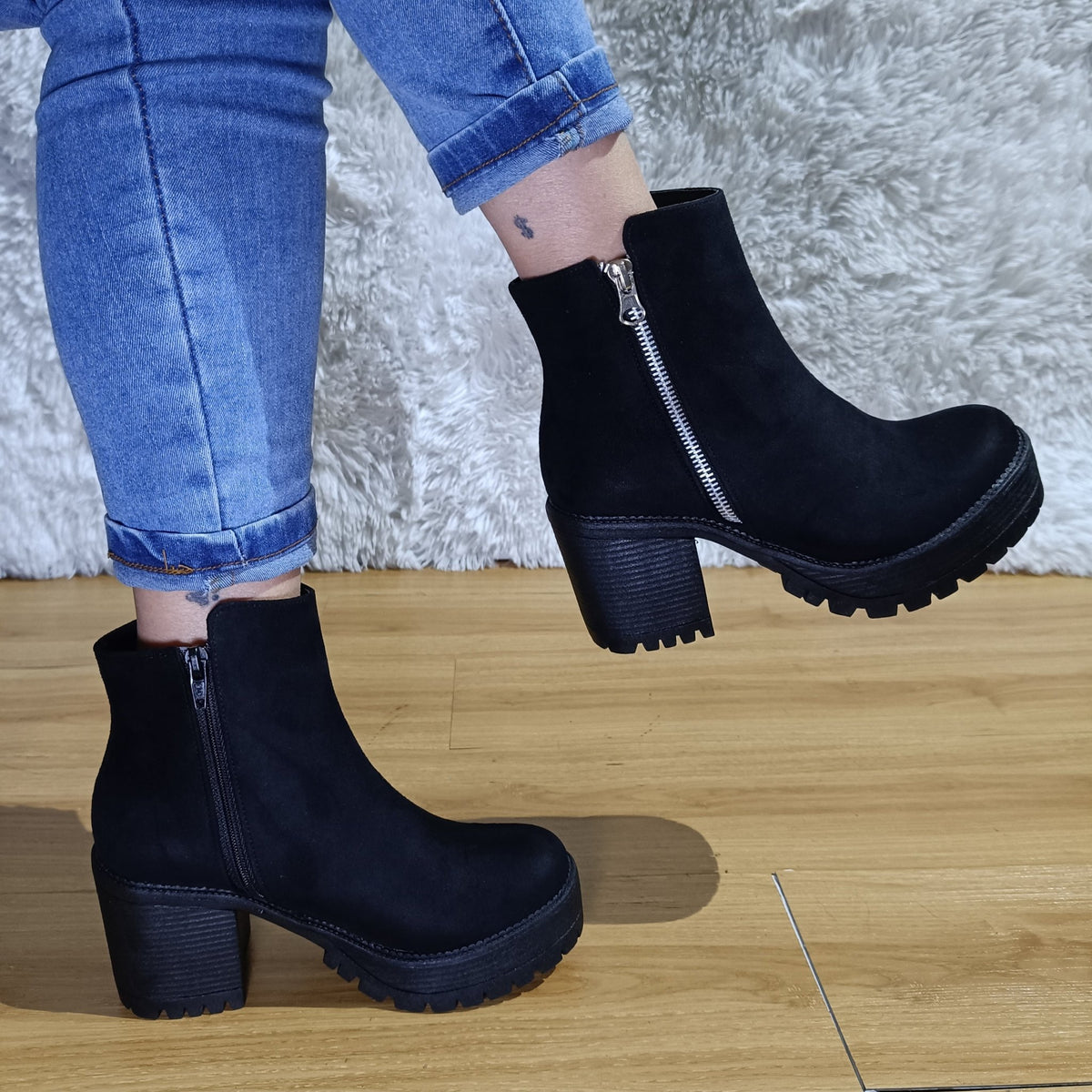 Botin de mujer negro (BA75.N) - Gabybru Calzados