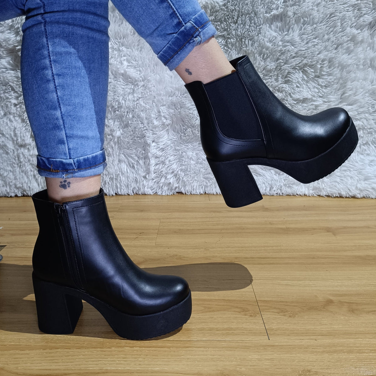 Botin de mujer negro (BA76.N) - Gabybru Calzados
