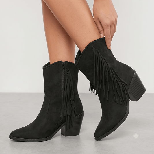 Botin De Mujer Negro caña alta (BT25.N) - Gabybru Calzados