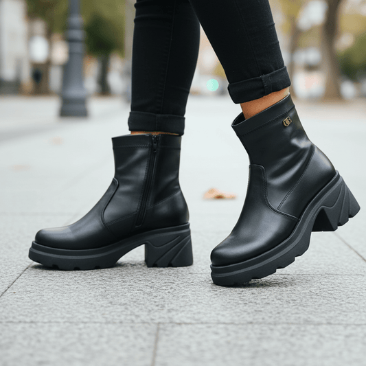 Botin de Mujer negro caña alta(BA34.N) - Gabybru Calzados