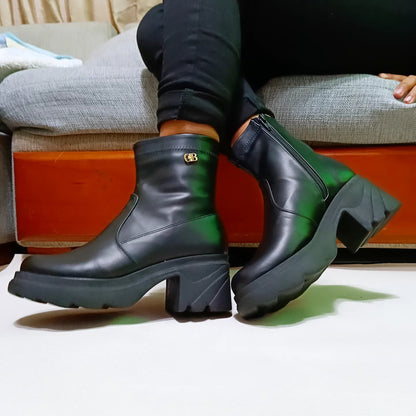 Botin de Mujer negro caña alta(BA34.N) - Gabybru Calzados