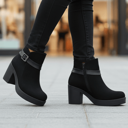 Botin De Mujer negro gamuza (BA111.N) - Gabybru Calzados