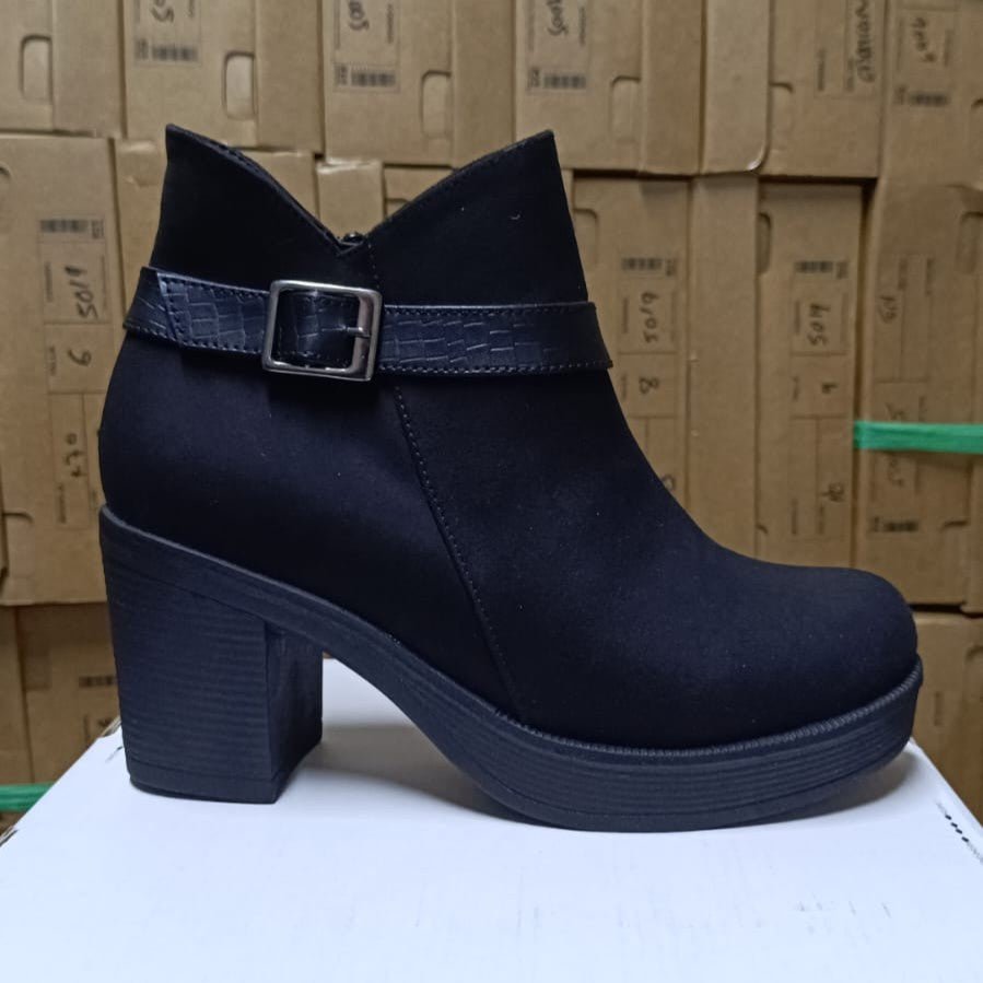 Botin De Mujer negro gamuza (BA111.N) - Gabybru Calzados