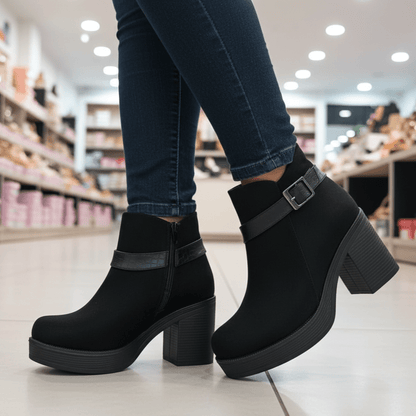 Botin De Mujer negro gamuza (BA111.N) - Gabybru Calzados