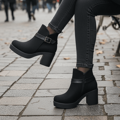 Botin De Mujer negro gamuza (BA111.N) - Gabybru Calzados