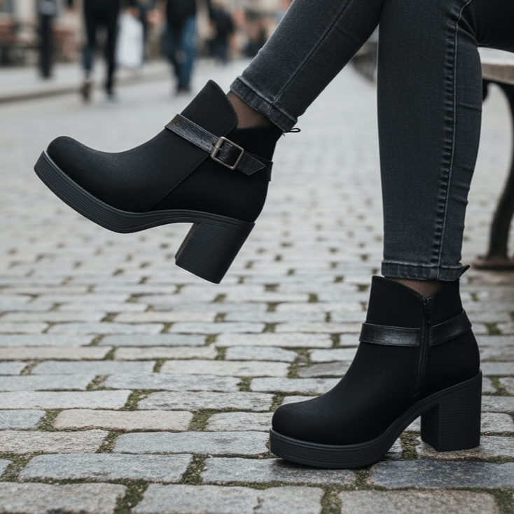 Botin De Mujer negro gamuza (BA111.N) - Gabybru Calzados