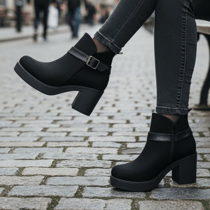 Botin De Mujer negro gamuza (BA111.N) - Gabybru Calzados
