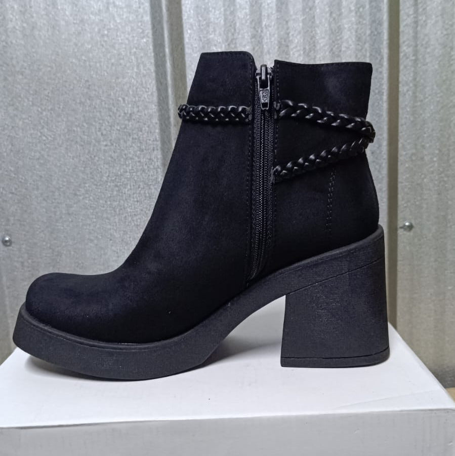 Botin de mujer negro gamuza (BA124.N) - Gabybru Calzados