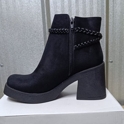Botin de mujer negro gamuza (BA124.N) - Gabybru Calzados