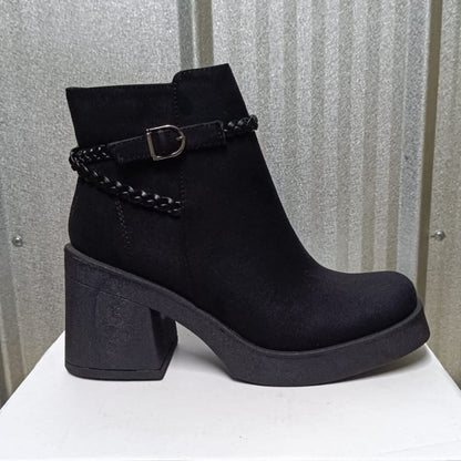 Botin de mujer negro gamuza (BA124.N) - Gabybru Calzados