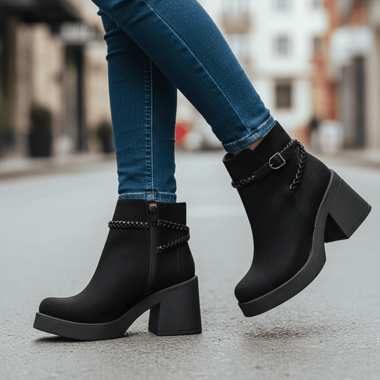 Botin de mujer negro gamuza (BA124.N) - Gabybru Calzados