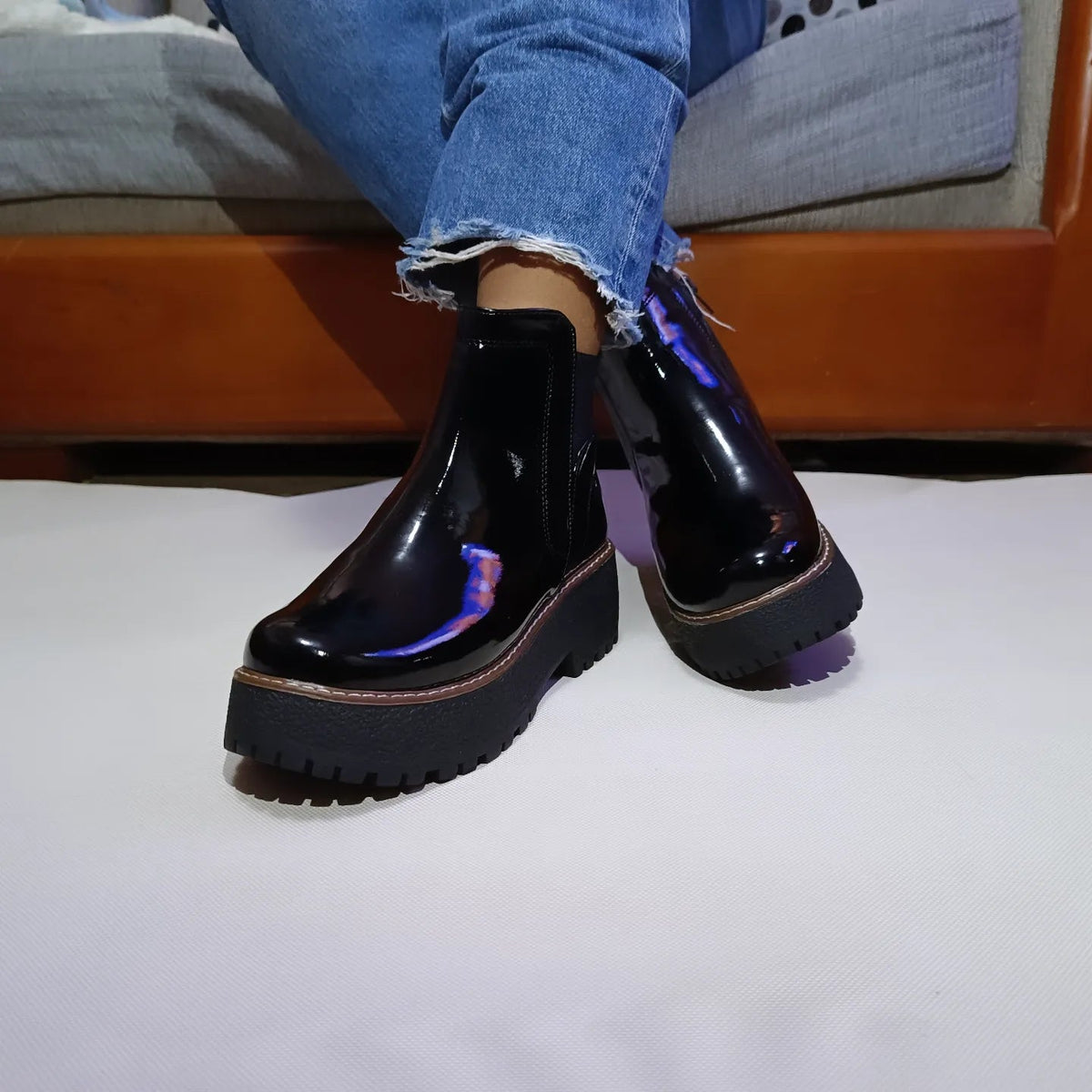 Botin de mujer Negro mujer Charol (BA40.H) - Gabybru Calzados