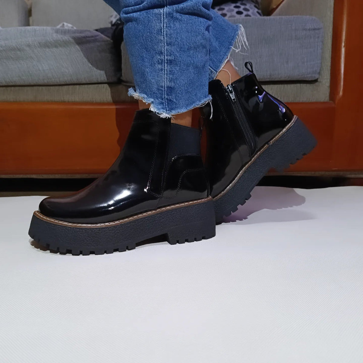 Botin de mujer Negro mujer Charol (BA40.H) - Gabybru Calzados
